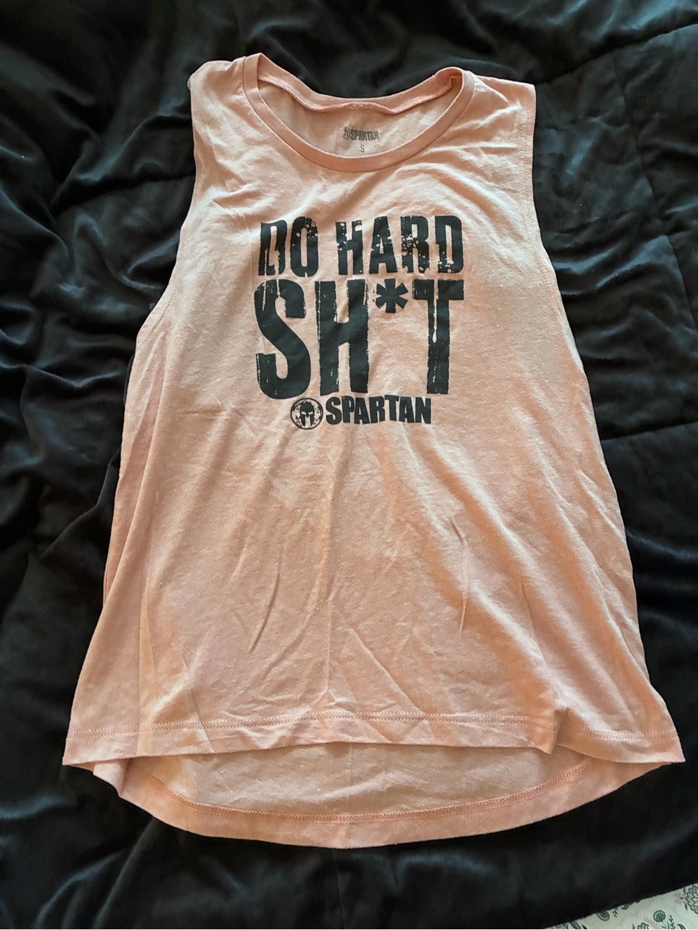 Spartan Race Women's Pink Muscle Tank - 'Do Hard Sh*t' Graphic